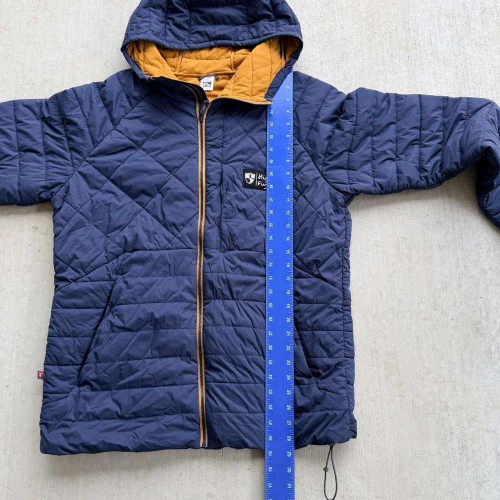 Flylow Quilted Parka Jacket Men Size XL High Fives Blue Outdoor Puffer - Picture 10 of 10